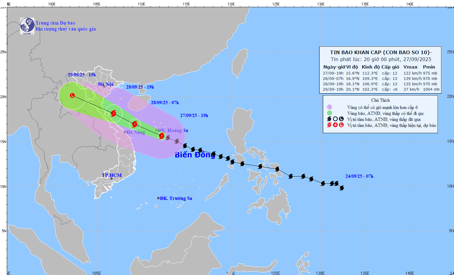 Cục Đường bộ yêu cầu theo dõi chặt chẽ hướng đi của bão số 10
