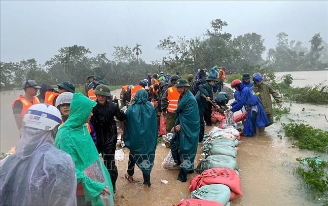 Huy động gần 300 người gia cố tuyến đê bảo vệ hơn 1.700 hộ dân ở Thanh Hóa