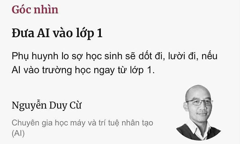 Đưa AI vào lớp 1