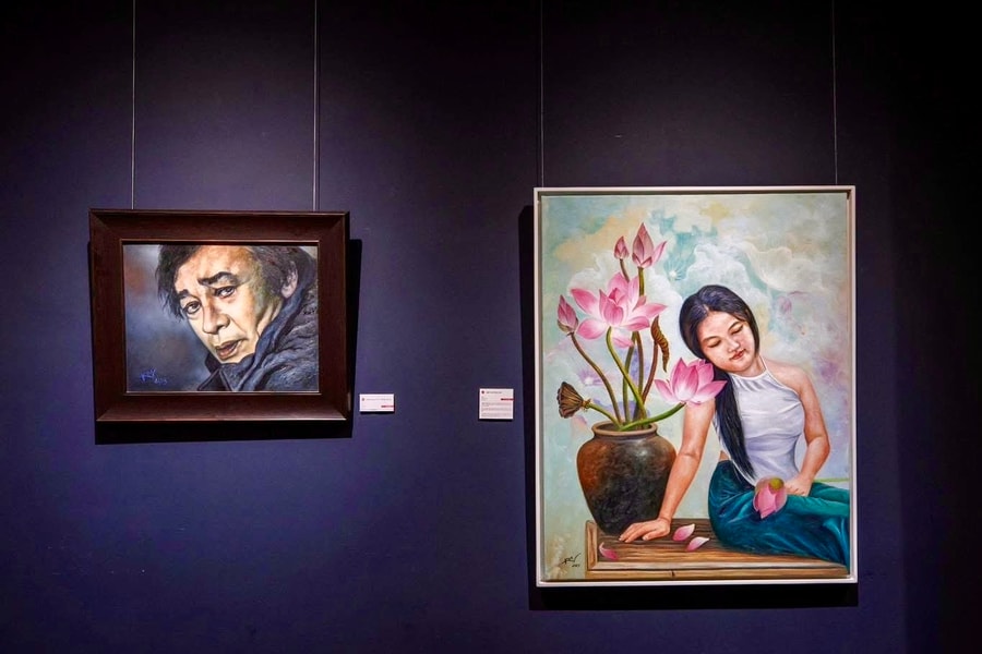 Lần đầu hội họa sơn dầu đắp nổi chạm đến chiều sâu tâm thức Phật giáo