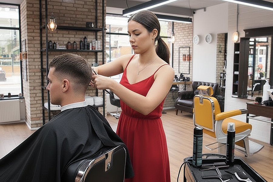 Tiệm cắt tóc gội đầu để nhân viên ăn mặc hở hang có phạm luật?