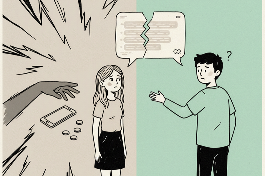 Bạn trai đòi chia tay vì đọc tin nhắn tôi đòi nợ kẻ lừa tiền, vũ phu