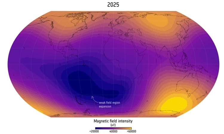 Vùng lõm ở từ trường Trái Đất đang mở rộng