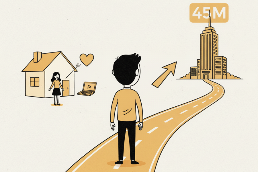 Có nên sống xa vợ mới cưới để kiếm thu nhập tháng 45 triệu đồng