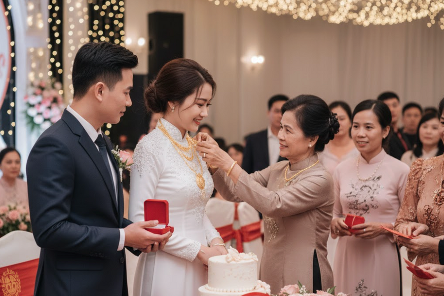'Khóc không ra tiếng' vì nhận mừng cưới 10 cây vàng