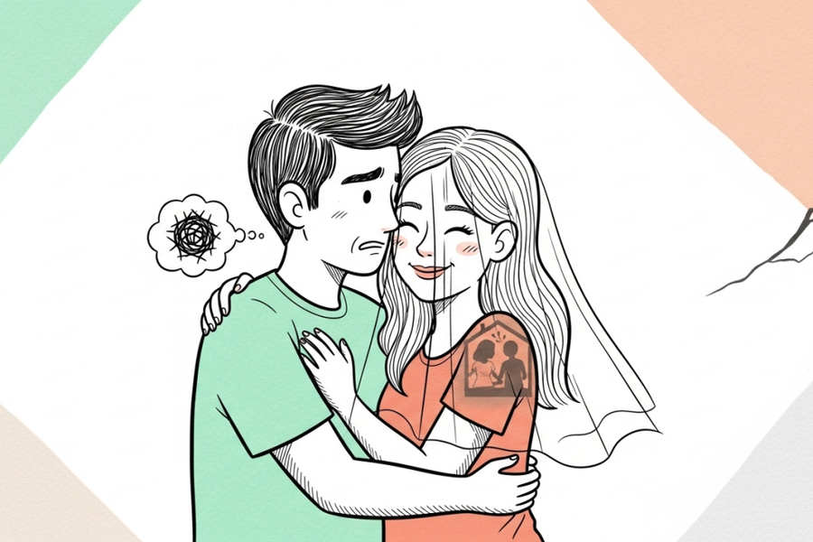 Lấn cấn chuyện bạn gái từng sống như vợ chồng với người cũ