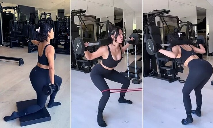 Kim Kardashian giữ vóc dáng săn chắc bằng các bài tập tạ nặng