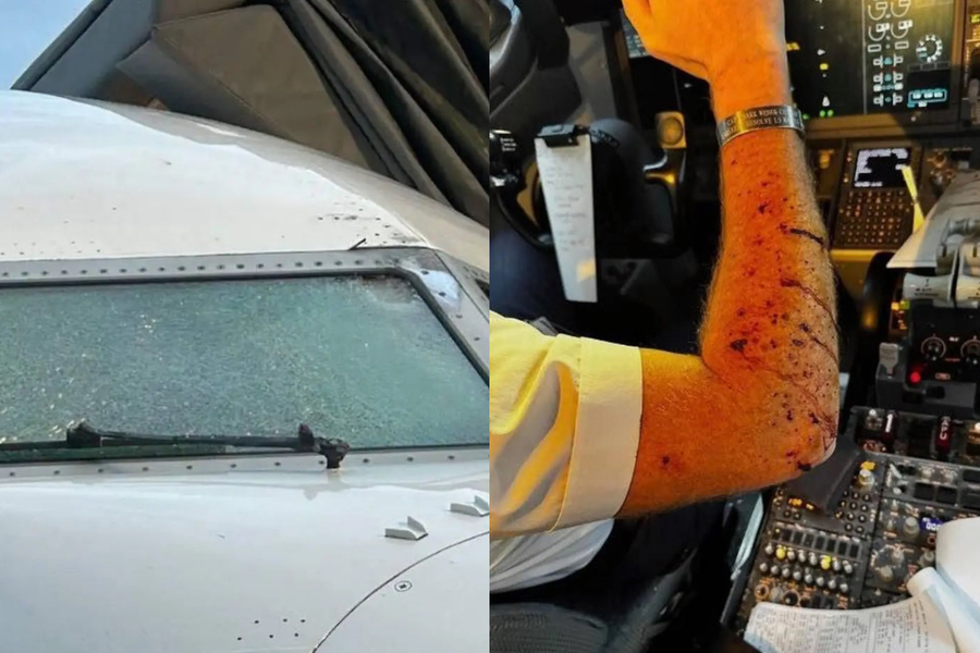 'Mảnh vỡ vũ trụ' đâm vào buồng lái máy bay ở độ cao 11.000m