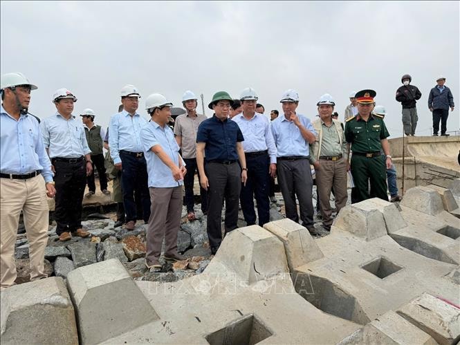 Quảng Ngãi: Kiểm tra dự án khắc phục, chống sạt lở bờ biển