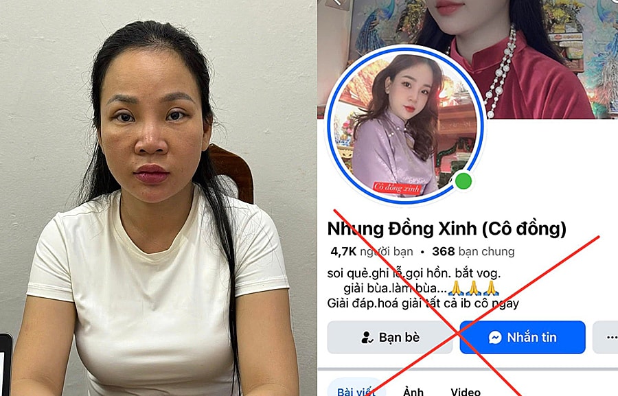 Cô đồng 'Nhung Đồng Xinh' bị khởi tố
