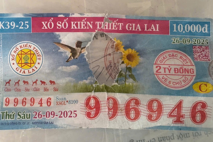 Tờ vé số trúng độc đắc bị rách được trả thưởng
