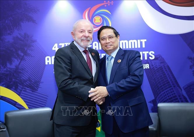 ASEAN 47: Thủ tướng Phạm Minh Chính gặp Tổng thống Brazil Lula da Silva