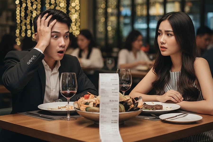 Tôi ăn mì gói sau bữa tối 7 triệu đồng với bạn gái mới quen