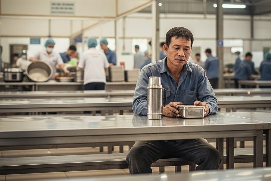 Tôi chỉ có 30 phút để ăn trưa khi làm công nhân nhà máy sợi