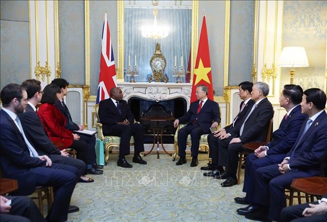 Tổng Bí thư Tô Lâm gặp Phó Thủ tướng Anh David Lammy
