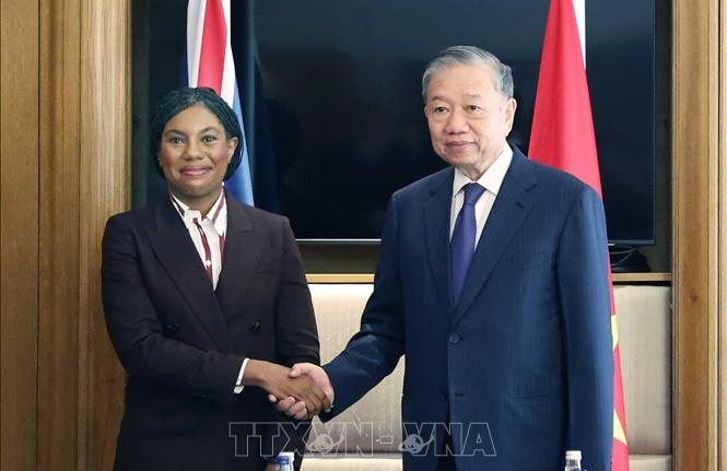 Tổng Bí thư Tô Lâm hội kiến Chủ tịch đảng Bảo thủ Anh Kemi Badenoch