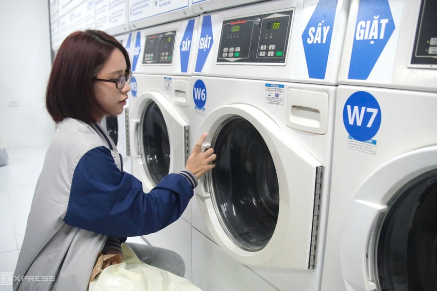 Trạm giặt sấy 'siêu rẻ' trong ký túc xá Xây dựng