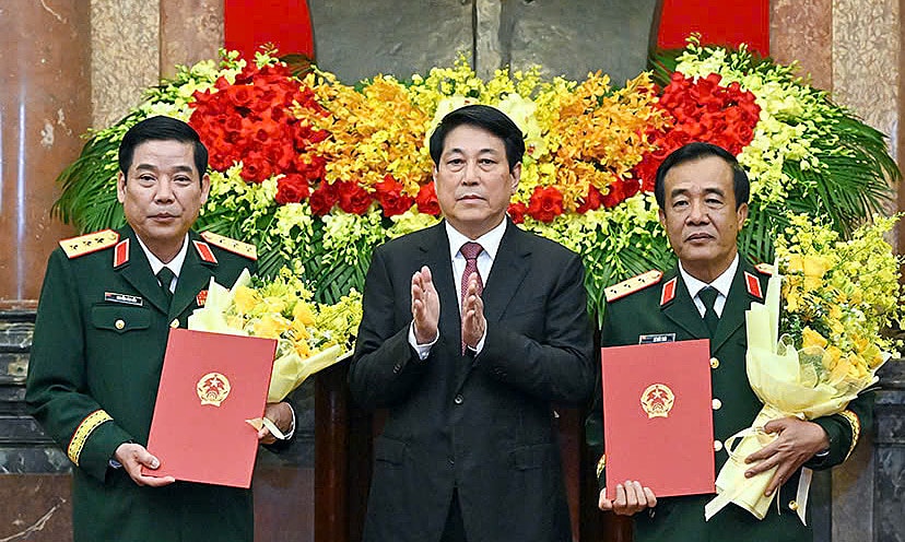 Hai Thứ trưởng Quốc phòng được thăng quân hàm thượng tướng