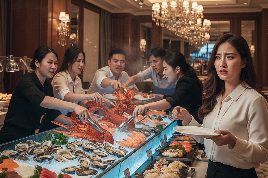 Chen chúc ăn buffet