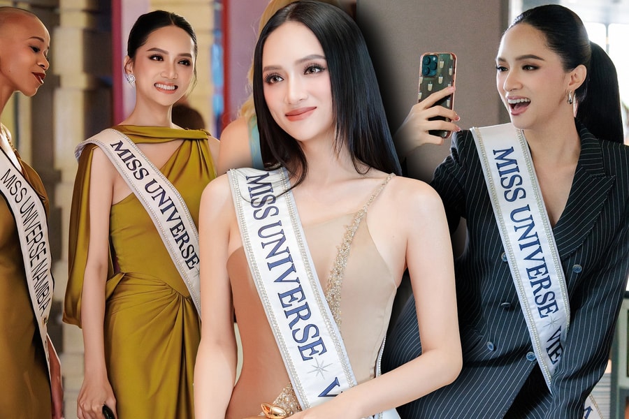 Gu thời trang đơn giản mà vẫn nổi bật của Hương Giang tại Miss Universe