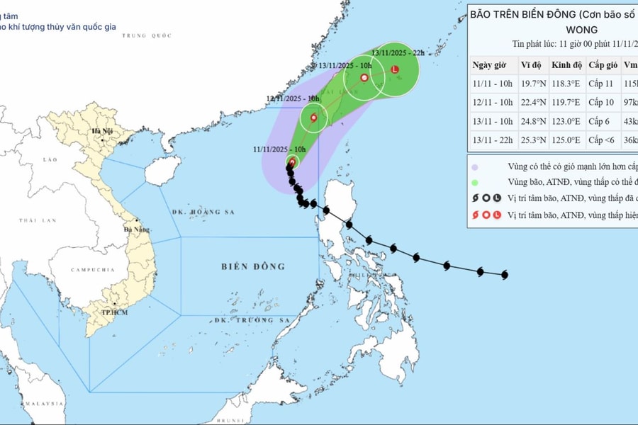 Bão số 14 tiếp tục đổi hướng di chuyển chậm