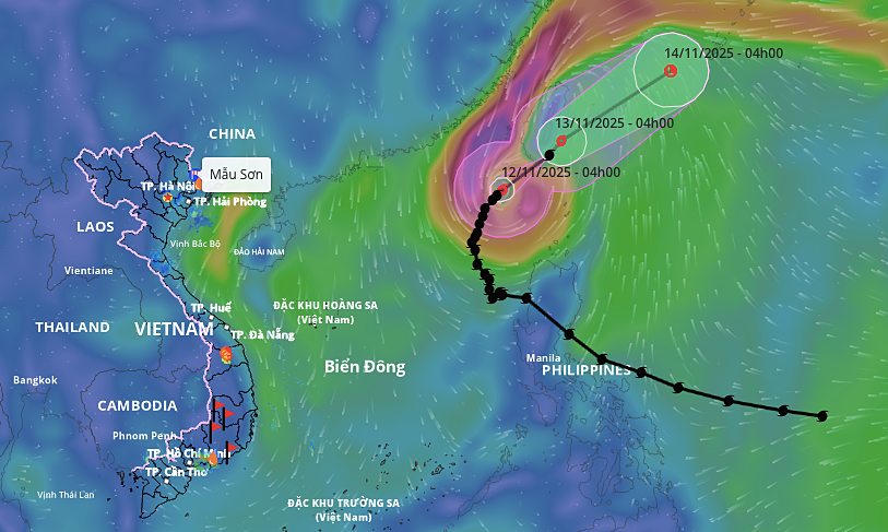 Bão Fung Wong giảm còn cấp 9, hôm nay ra khỏi Biển Đông