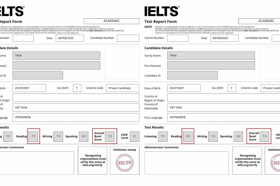 Nhiều bài thi IELTS bị chấm lại, sửa điểm