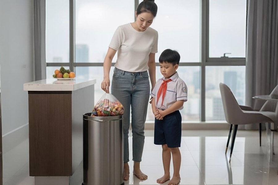 Tôi không cho con ăn bánh, kẹo mang về từ buổi liên hoan ở lớp