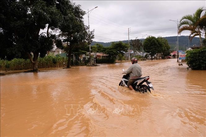 Quốc lộ 20 đi Đà Lạt bị ngập sâu, ô tô không thể lưu thông