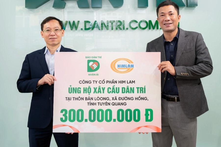 Công ty cổ phần Him Lam ủng hộ 300 triệu đồng xây cầu Dân trí ở Tuyên Quang