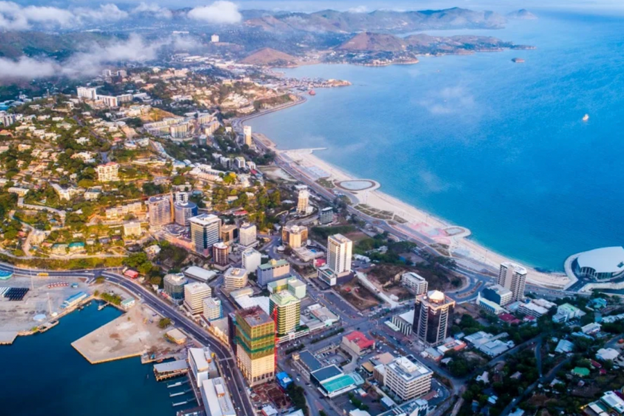 Quốc gia châu Đại Dương nào có biên giới với Indonesia?