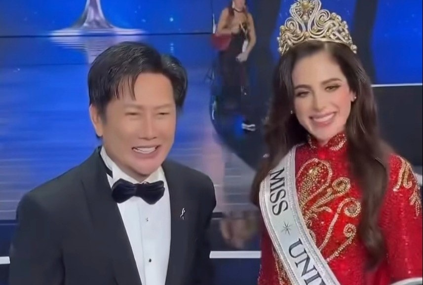 Hình ảnh gây xôn xao của Nawat và tân Hoa hậu Hoàn vũ