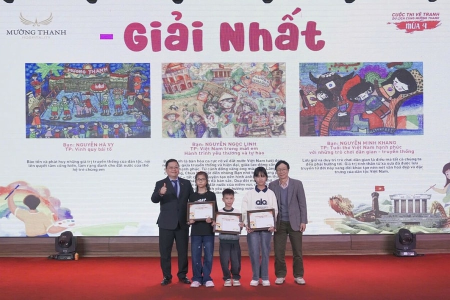 Mường Thanh trao giải cho cuộc thi vẽ tranh thiếu nhi