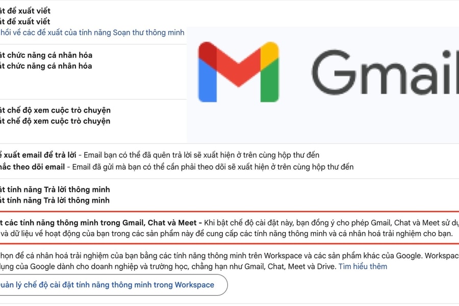 Google bác tin dùng dữ liệu Gmail để huấn luyện AI