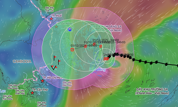 Bão Koto giảm còn cấp 11, hướng vào Gia Lai