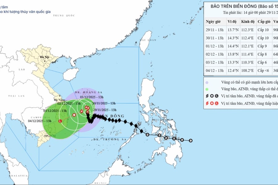 Bão số 15 hầu như ít di chuyển