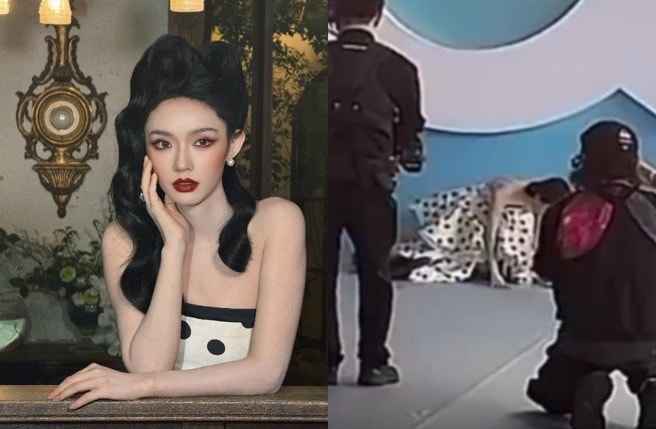 'Mỹ nhân ngư' Lâm Duẫn vấp ngã trên thảm đỏ