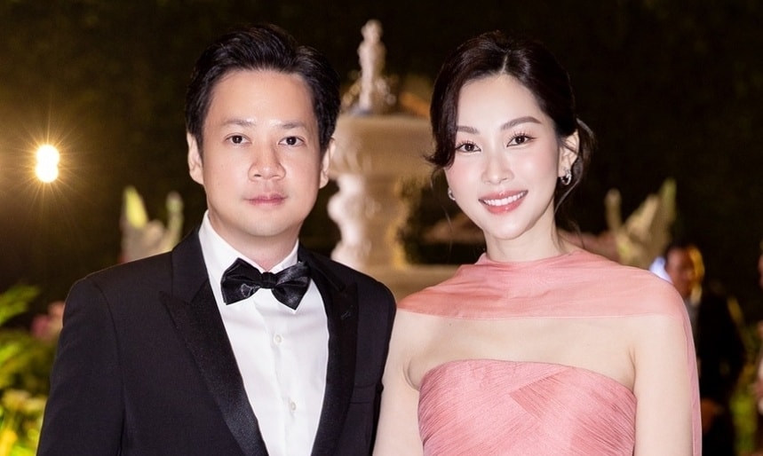 Đặng Thu Thảo sánh đôi chồng dự tiệc cưới Tiên Nguyễn