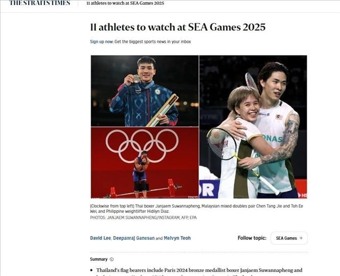 SEA Games 33: Báo Straitstimes ấn tượng về kình ngư Huy Hoàng của Việt Nam