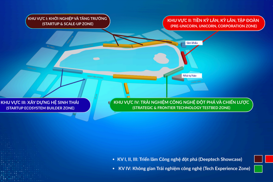 Bốn khu trải nghiệm hệ sinh thái khởi nghiệp tại Techfest Việt Nam 2025