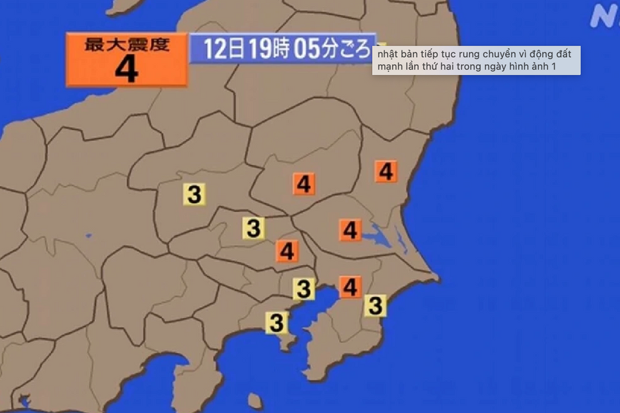 Nhật Bản tiếp tục rung chuyển vì động đất mạnh lần thứ hai trong ngày