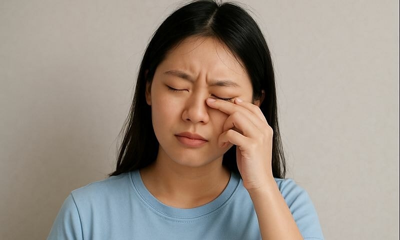 Tại sao cộm mắt dù không có bụi?