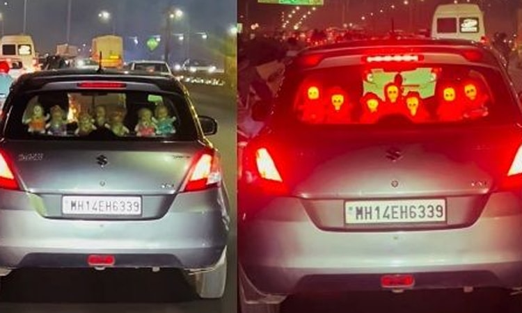 Tài xế bày búp bê 'dọa ma' người phía sau