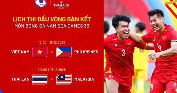 Lịch thi đấu bán kết bóng đá nam SEA Games 33 mới nhất: U22 Việt Nam đấu U22 Philippines