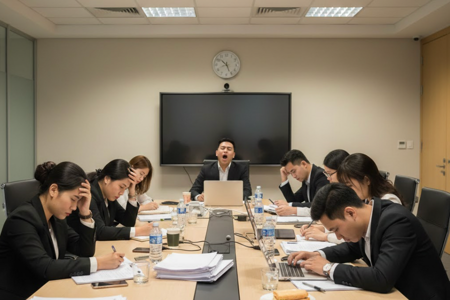 Nhiều người trốn họp giữa giờ vì quá dài dòng, lê thê