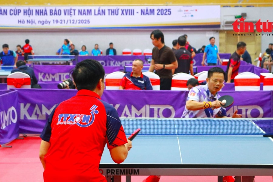 Gần 200 vận động viên tranh tài Giải bóng bàn Cúp Hội Nhà báo Việt Nam 2025