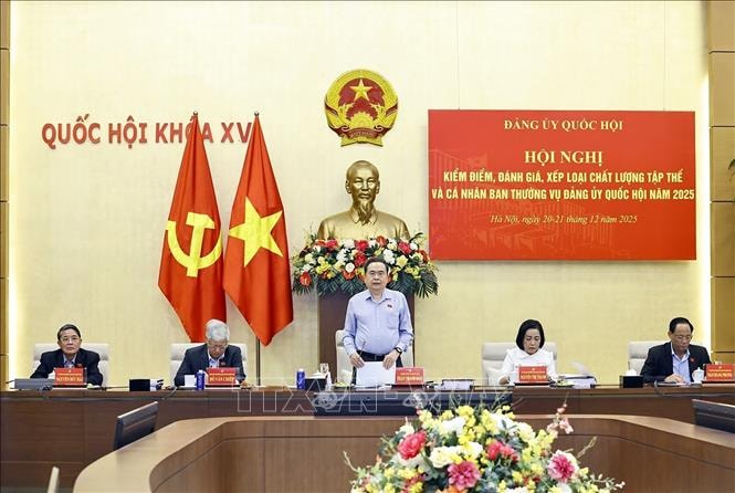 Ban Thường vụ Đảng ủy Quốc hội tổ chức Hội nghị kiểm điểm, đánh giá, xếp loại năm 2025