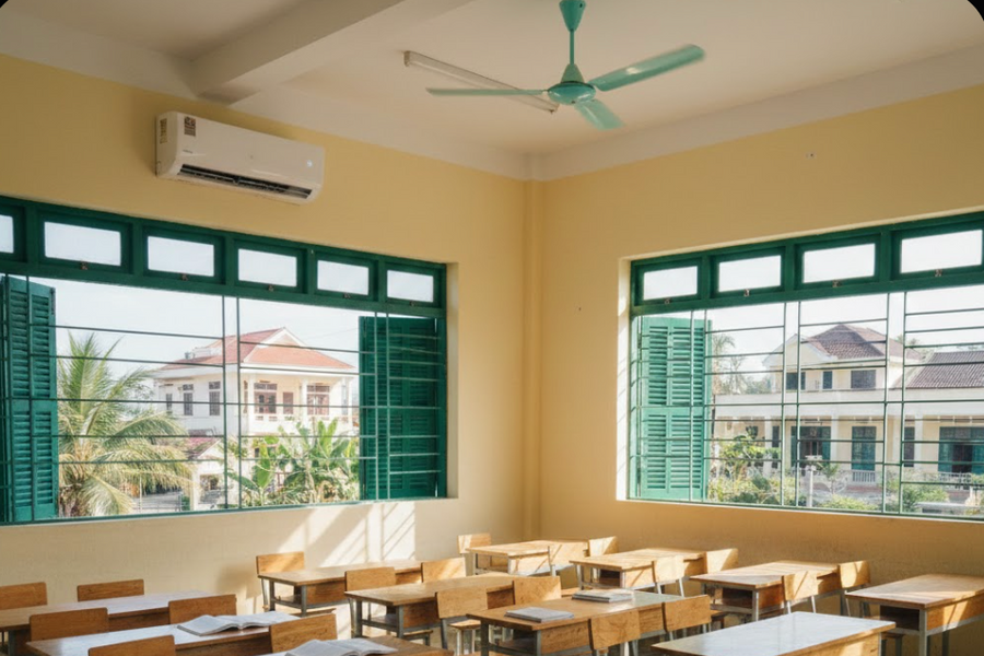 Gắn máy lạnh trong lớp học để trẻ 'tiếp thu kiến thức hiệu quả'