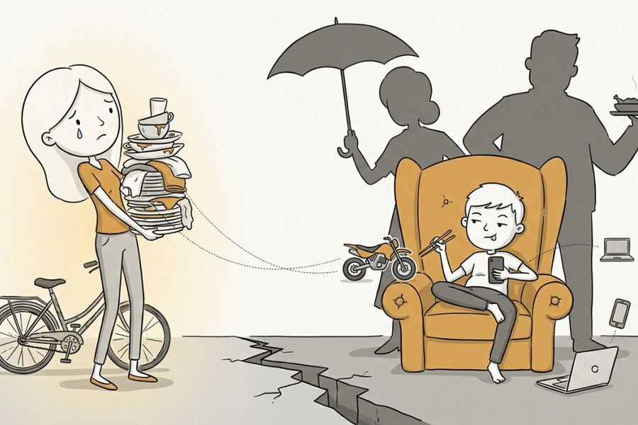 Em trai trộm tiền của cô giáo vẫn được mẹ bênh chằm chặp