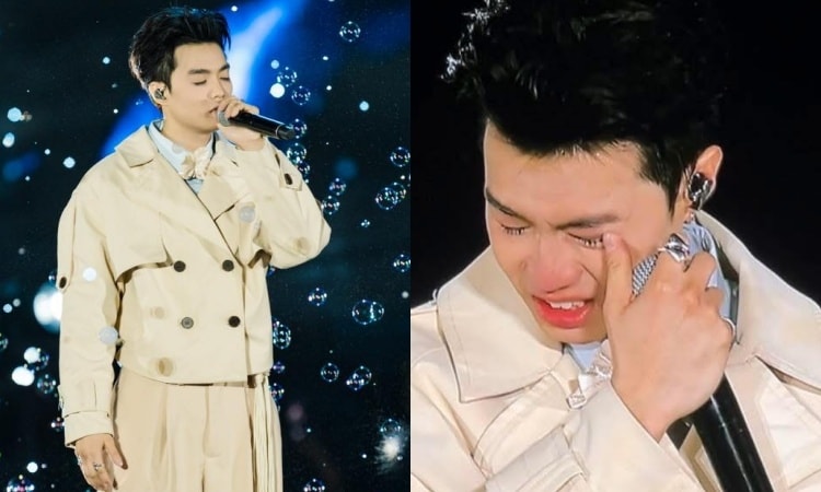 Rapper Negav khóc trước khán giả